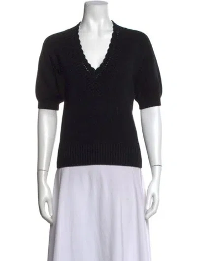 Pre-owned Me+em Wool V-neck Sweater In Black