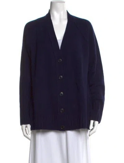 Pre-owned Me+em Wool V-neck Sweater In Blue