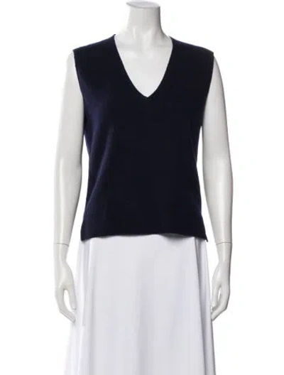 Pre-owned Me+em Wool V-neck Sweater In Blue