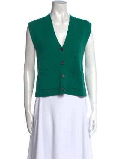 Pre-owned Me+em Wool V-neck Sweater In Green