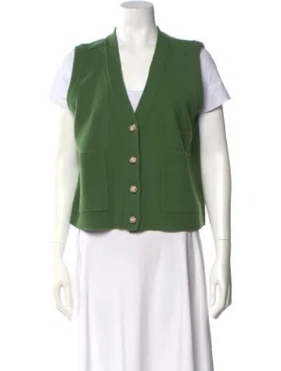 Pre-owned Me+em Wool V-neck Sweater In Green