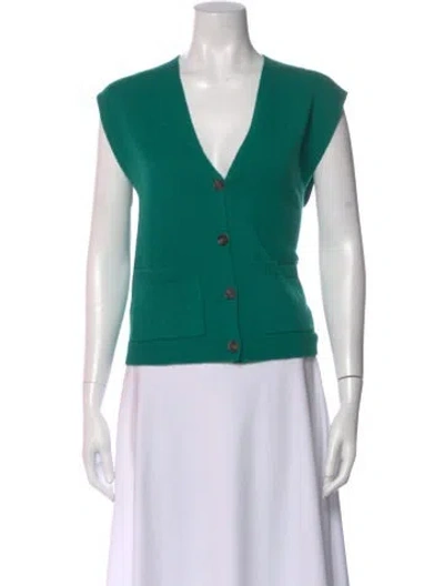 Pre-owned Me+em Wool V-neck Sweater In Green