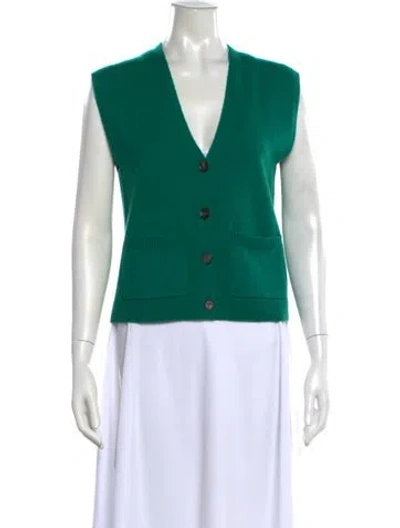 Pre-owned Me+em Wool V-neck Sweater In Green