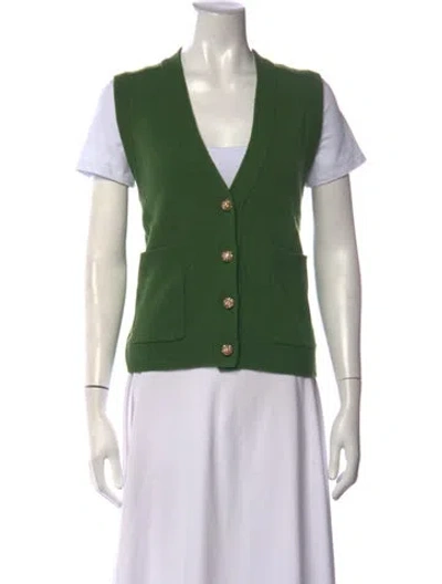Pre-owned Me+em Wool V-neck Sweater In Green