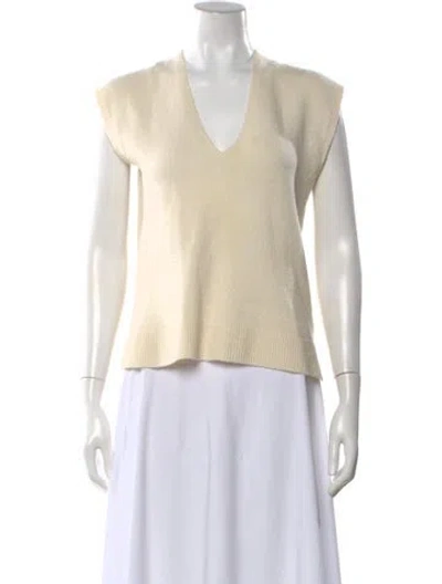 Pre-owned Me+em Wool V-neck Sweater In Neutral