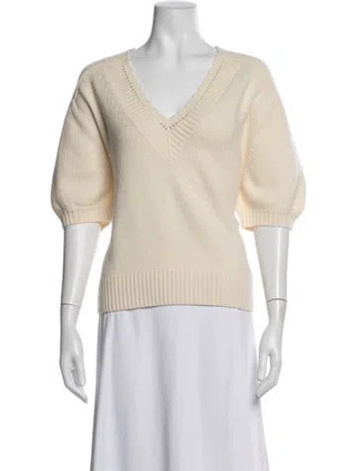 Pre-owned Me+em Wool V-neck Sweater In Neutrals