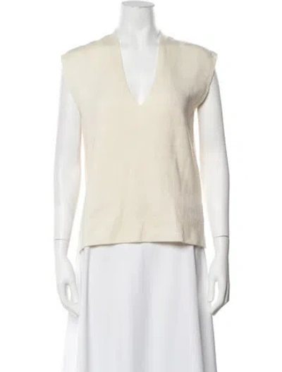 Pre-owned Me+em Wool V-neck Sweater In Neutrals