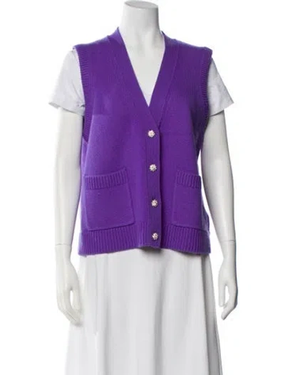 Pre-owned Me+em Wool V-neck Sweater In Purple