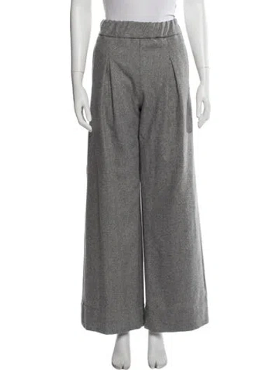 Pre-owned Me+em Wool Wide Leg Pants In Gray