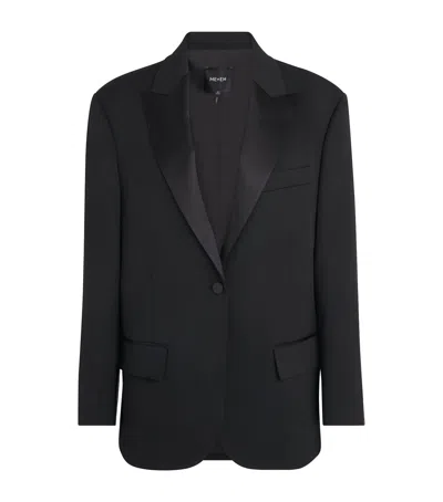 Me+em Wool-blend Contour Tux Blazer In Black