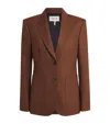 Me+em Wool-blend Sharp Contour Blazer In Brown