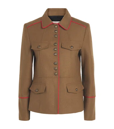 Me+em Wool-blend Utility Blazer In Green