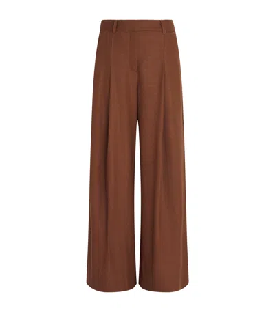 Me+em Wool-blend Wide Trousers In Brown
