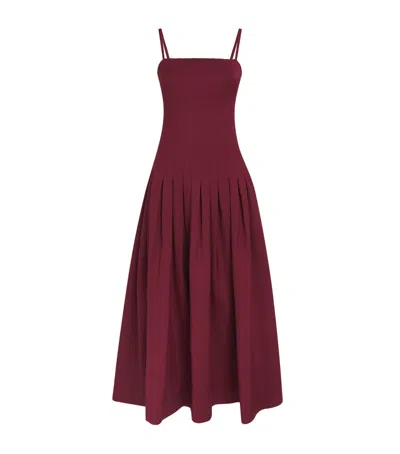Me+em Wool-silk Drop-waist Maxi Dress In Red