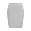 Me Esse Women's Alicia Tailored Knee-length Skirt With Slit In Platinum Grey In Gray