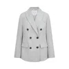 Me Esse Women's Emma Double Breasted Blazer Platinum Grey In Gray