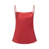 Me Esse Women's Lily Stone-washed Silk Slim Strap Top In Lilium Luster Red In Red