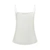 Me Esse Women's Lily Stone-washed Silk Slim Strap Top In Stalactite White In White
