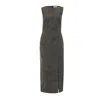 Me Esse Women's Organic Cotton Long Pencil Dress Michelle In Polka Dot On Black In Black