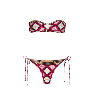 Me Fui - Bikini Fascia Fantasia Rombi Mf24-0601x1 In Red