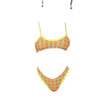 Me Fui - Bikini Top Orange/green M22-0161va