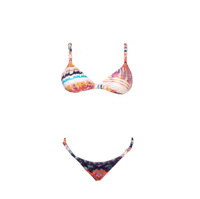 Me Fui - Bikini Triangle Beige/fuxia M22-0320x1 In Multi