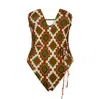 Me Fui - Monokini Fantasia Verde/brown Mf23-0372x1