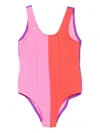 Me Fui Three-tone Ribbed Swimsuit In Pink