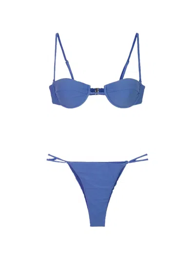 Me Fui Underwired Side-strap Bikini In Blue