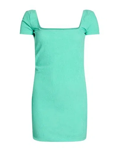 Me Fui Woman Mini Dress Green Size S Polyester, Polyamide, Elastane