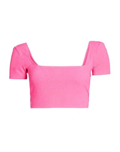 Me Fui Woman Top Fuchsia Size L Polyester, Polyamide, Elastane In Multi