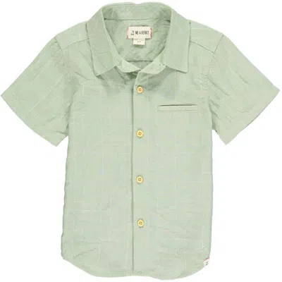 Me & Henry Men's Newport Button Down Shirt In Sage Grid In Green