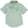 Me & Henry Men's Penzance Short Sleeve Shirt In Green Plaid In Green