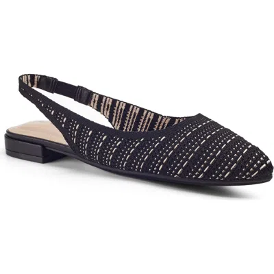 Me Too Adalia Slingback Flat In Black Ivory Dot