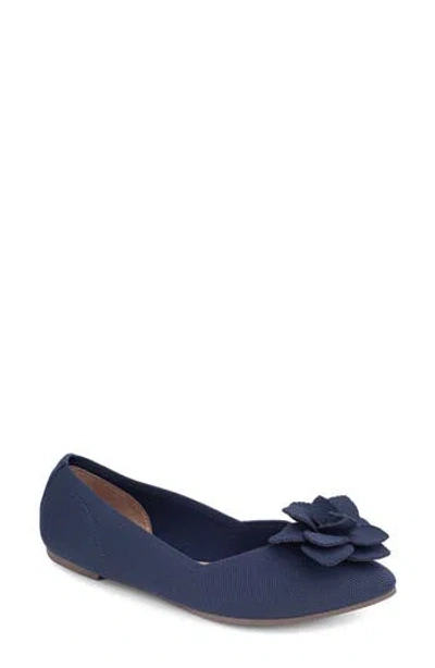 Me Too Alaya Floral Appliqué Mesh Flat In Blue