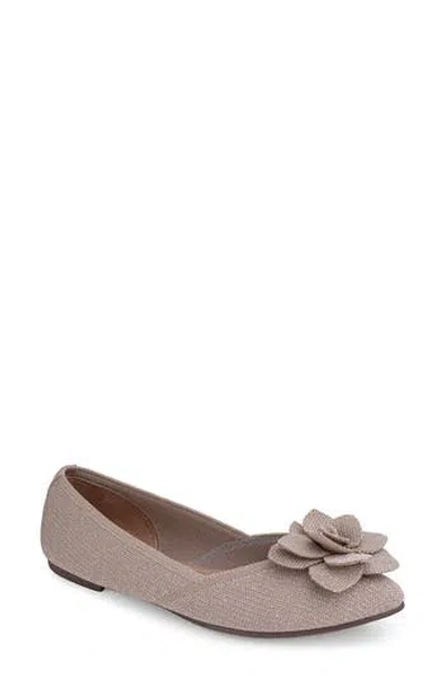 Me Too Alaya Floral Appliqué Mesh Flat In Neutral