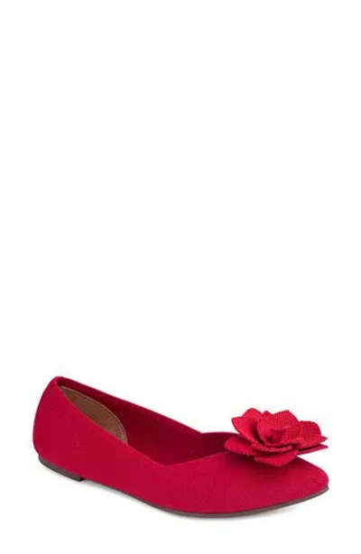 Me Too Alaya Floral Appliqué Mesh Flat In Red