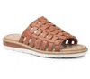 Me Too Arien Sandals Women's 6.5 Brown Leather Memory Foam Slip-on Slide Khd453 In Brown