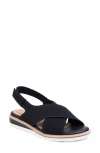 Me Too Azania Slingback Platform Wedge Slide Sandal In Black