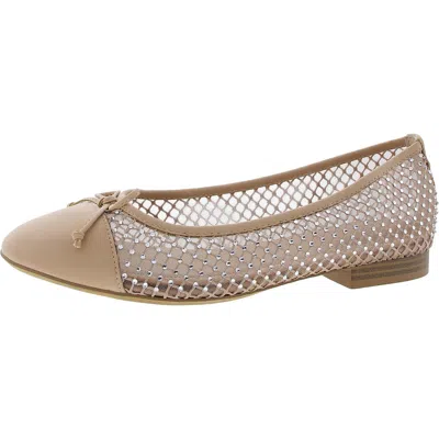 Me Too Belle-r Womens Rhinestones Flat Ballet Flats In Brown