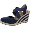 Me Too Bev 15 Womens Stretchy Slingback Wedge Sandals In Multi