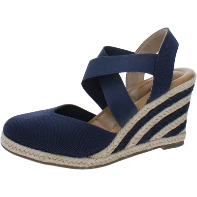 Me Too Bev 15 Womens Stretchy Slingback Wedge Sandals In Multi