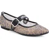Me Too Gillie Mesh Mary Jane Flat In Dark Leopard