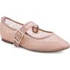Me Too Gillie Mesh Mary Jane Flat In Hush Blush