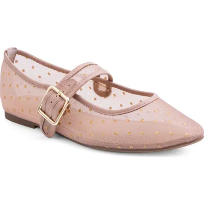 Me Too Gillie Mesh Mary Jane Flat In Hush Blush