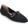 Me Too Glory Rib Knit Mary Jane Flat In Black