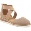 Me Too Adria Closed Toe Wedge Sandal In Brown