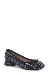 Me Too Juna Ballet Pump In Black Grey Silver Textile