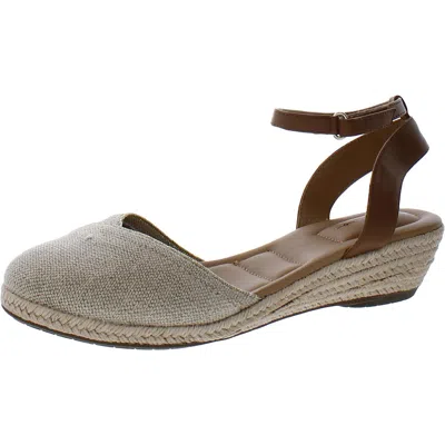 Me Too Nickie 15 Womens Ankle Strap Closed Toe Wedge Sandals In Gray