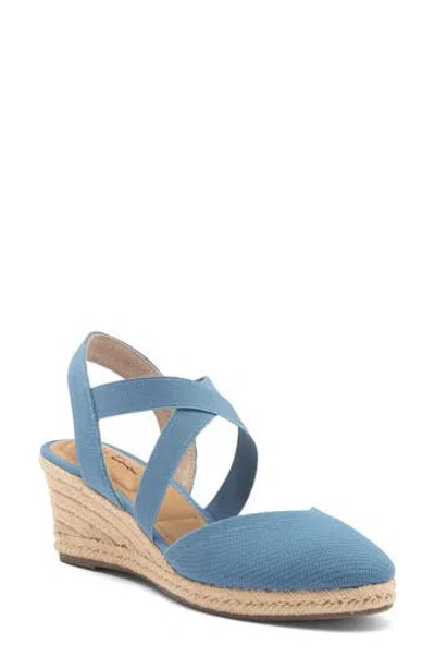 Me Too Stelle Espadrille Wedge Sandal In Denim Blue
